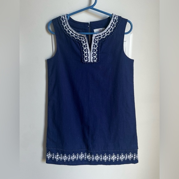 Vineyard Vines Embroidered Shift Dress Navy with White Detailing Deep Bay NWT - Picture 1 of 7